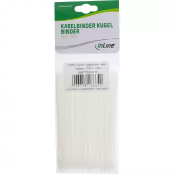 Kabelbinder InLine 150 mm weiß, 100er-Pack – Länge 150 mm, Nylon-Befestigungselemente