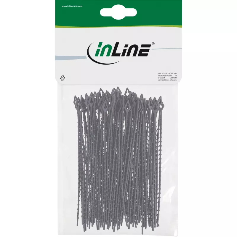 Kabelbinder InLine 100 mm schwarz, 100er-Pack — 100 mm Länge, schwarz, 100 Stk.