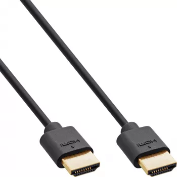 InLine Slim Ultra High Speed HDMI-Kabel M/M 8K4K vergoldet schwarz 1m