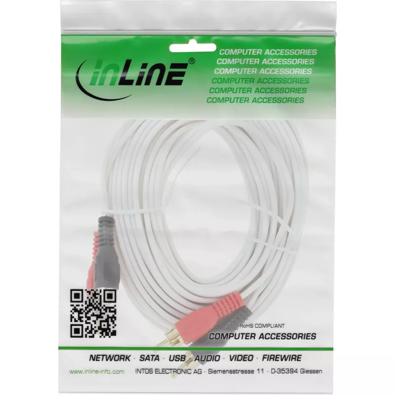 InLine RCA-Kabel 2x RCA Stecker / Stecker vergoldet 10m