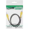 InLine Videokabel, 1x RCA M/M, gelbe Stecker, 1m, RCA, RCA, 1 m, Schwarz