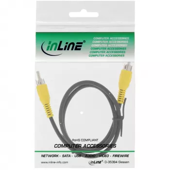 InLine Videokabel, 1x RCA M/M, gelbe Stecker, 7m