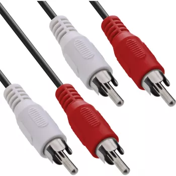 InLine Audiokabel, 2x RCA M/M 1m, Stecker, 2 x RCA, Stecker, 1 m, Schwarz