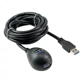 InLine USB 3.2 Gen.1 Kabel USB Typ A M / A W + Stromversorgung, mit Ständer, schwarz, 3m