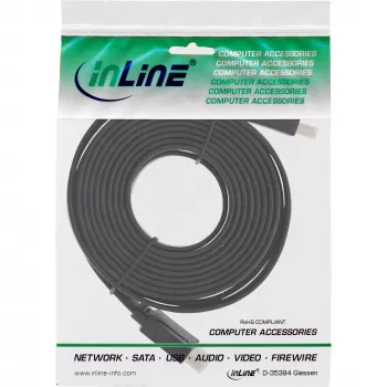 InLine HDMI Flachkabel High Speed Kabel mit Ethernet vergoldet schwarz 1m