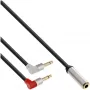 InLine schlank Audio Flugzeugsitz-Kabel 2x 3,5 mm Stecker auf 1x Buchse, 0,15 m