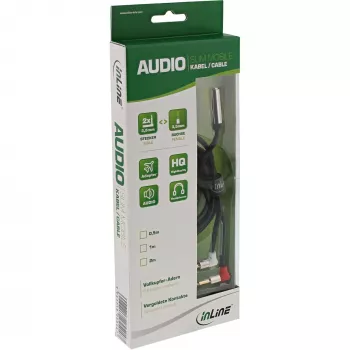 InLine schlank Audio Flugzeugsitz-Kabel 2x 3,5 mm Stecker auf 1x Buchse, 2 m