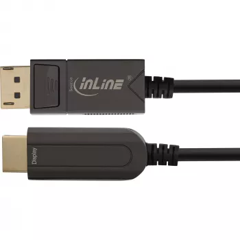 InLine DisplayPort auf HDMI AOC Konverterkabel, 4K/60Hz, schwarz, 20m