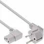 InLine Netzkabel, CEE 7/7 gewinkelt / 3-pol IEC C13 gewinkelt, grau, 0,5m