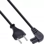 InLine Netzkabel, Eurostecker / Euro8-Stecker abgewinkelt, schwarz, 0,5m