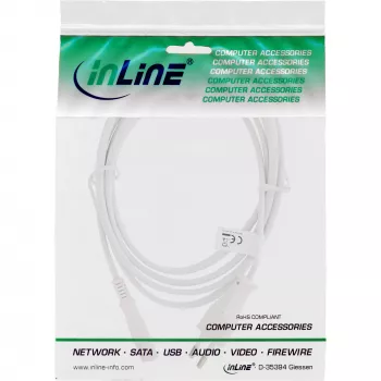 InLine-Netzkabel, Euro-Stecker / Euro8-Stecker, weiß, 5,0 m