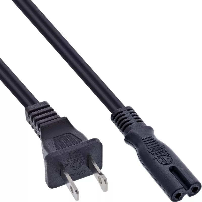 InLine Netzkabel Stecker USA / Euro 8 Buchse, 1m