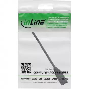 InLine RJ45-Schnittstellenschutz Cat.6A S/FTP, RJ45 M/F, schwarz, 0,2m