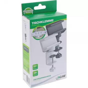 Power extension holder InLine 23193W drehbarer Schraubklemme weiß