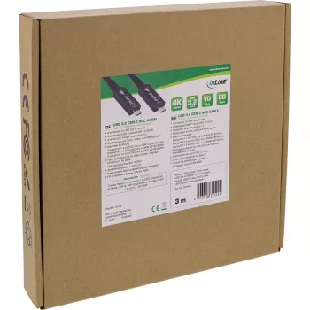 InLine USB 3.2 Gen.2 AOC Kabel USB-C Stecker/Stecker 5m 10 Gbit/s schwarz