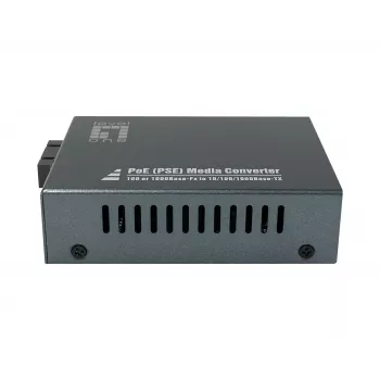 LevelOne RJ45 zu SC Gigabit Medienkonverter, PoE PSE, Multimode-Faser, 0,5 km