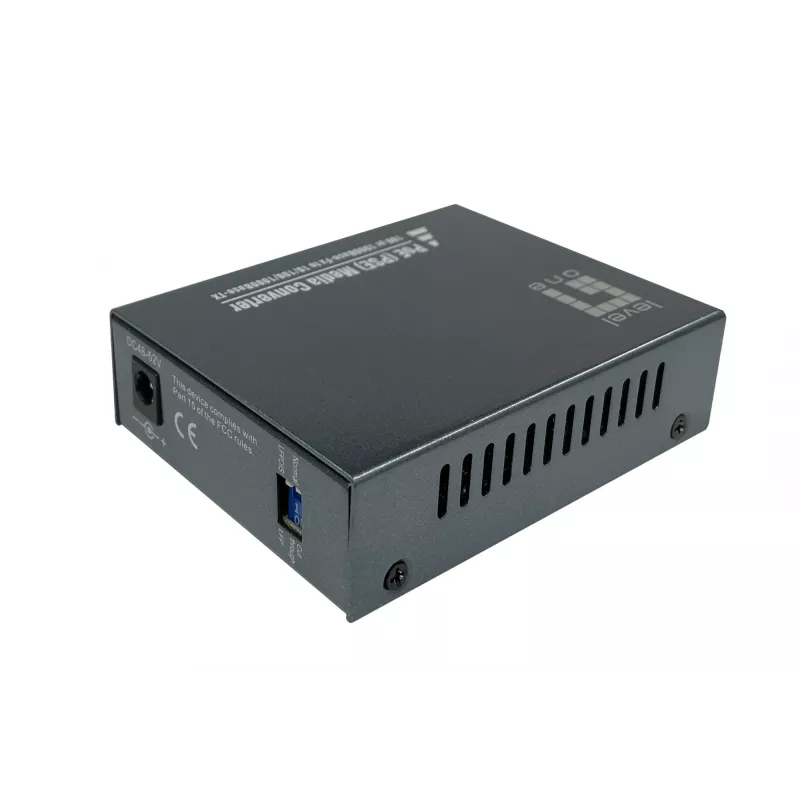 LevelOne RJ45 zu SC Gigabit Medienkonverter, PoE PSE, Multimode-Faser, 0,5 km