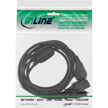 InLine Y-Stromkabel 1x CEE 7/7 / 3x 3-polig IEC C13 Stecker, schwarz, 3m
