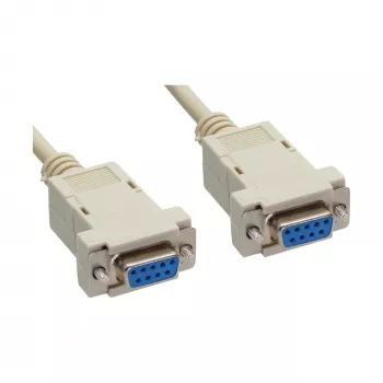 InLine Nullmodem-Kabel, DB9 Buchse/Buchse, geclipst, Beige, 2 m