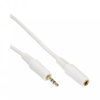 InLine Audiokabel, 3,5 mm Klinke Stecker/Buchse, Stereo, weiß/gold 10 m