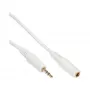 InLine Audiokabel 3,5 mm Stecker/Buchse, Stereo, weiß/gold 5 m