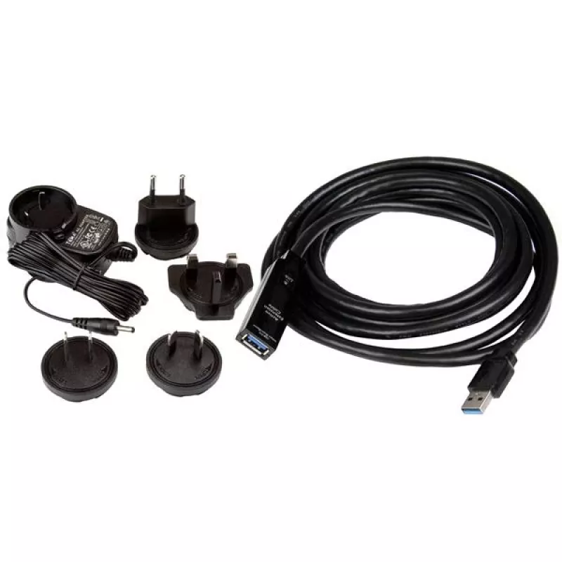 StarTech.com USB3AAEXT3M aktives USB-3.0-Verlängerungskabel, USB-A-Stecker auf USB-A-Buchse, 3 m, schwarz