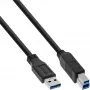 USB 3.2 Gen.1 Kabel Typ A Stecker / Typ B Stecker InLine 35350 5m schwarz
