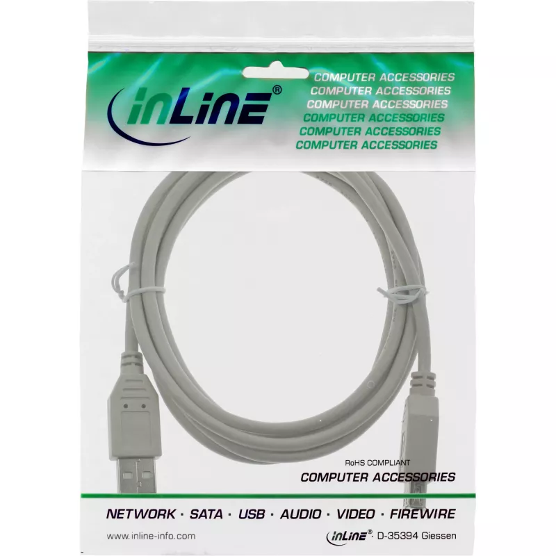 USB 2.0 Verlängerungskabel Typ A Stecker/Buchse InLine 34610X beige 1m