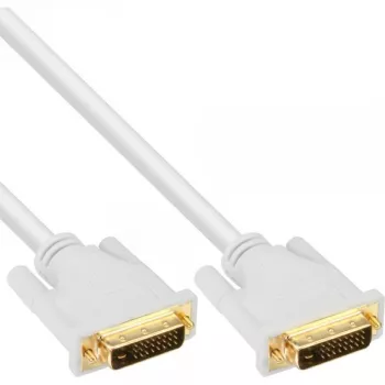 InLine DVI-D-Kabel 24+1 Stecker/Stecker DVI Dual Link weiß/gold 5 m