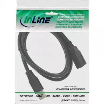 InLine USB 3.2 Gen.1 Verlängerungskabel, USB-A Stecker / Buchse, Schwarz, 1,5 m (35615)
