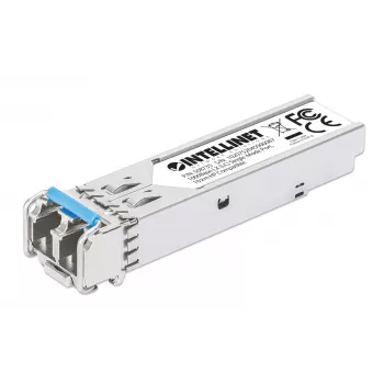 Intellinet Gigabit Fiber SFP Optical Transceiver Module 1000Base-LX (LC) Single-Mode Port, 10 km, HPE-kompatibel, Silber