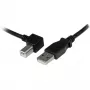 StarTech.com USBAB3ML USB-2.0-A-auf-B-Kabel links gewinkelt, St./St., 3 m, schwarz