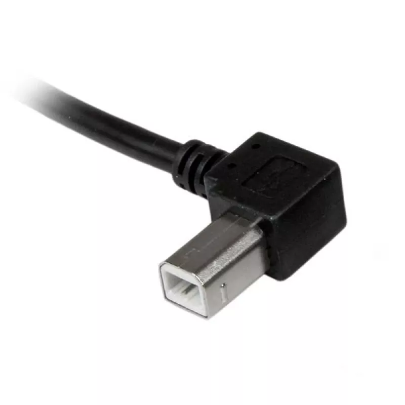 StarTech.com USBAB3ML USB-2.0-A-auf-B-Kabel links gewinkelt, St./St., 3 m, schwarz