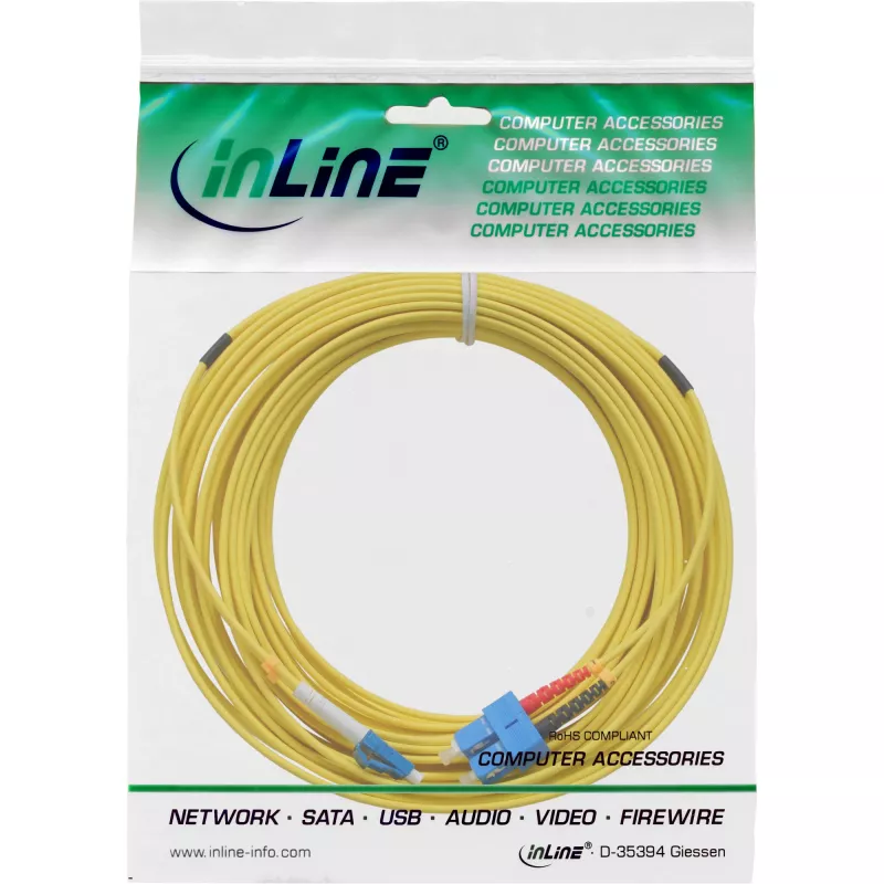 LWL-Duplexkabel LC/SC 9/125µm OS2 15m InLine 88656A