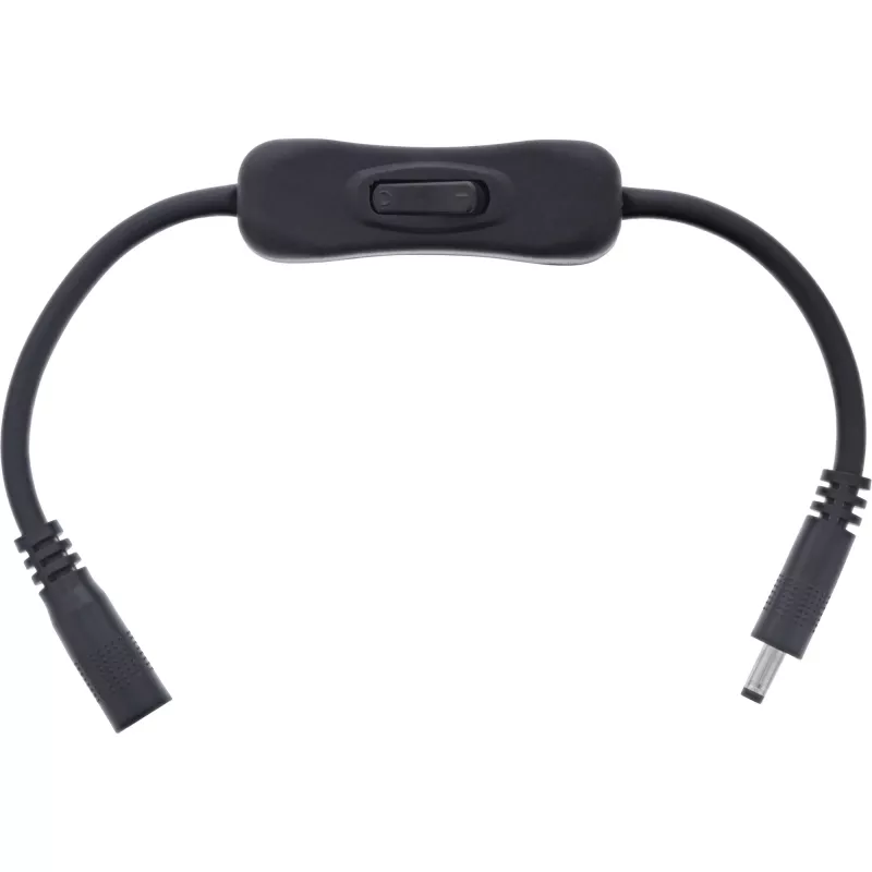 InLine DC-Kabel mit Schalter, DC Stecker/Buchse 4,0x1,7 mm, AWG 18, schwarz, 0,20 m
