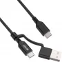InLine 2-in-1 USB-C-Kabel + USB-A-Adapter, USB 2.0, 100W, TPE, schwarz, 2m