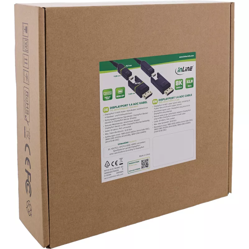 InLine 17215O DisplayPort-Kabel 15 m Mini DisplayPort / DisplayPort Schwarz