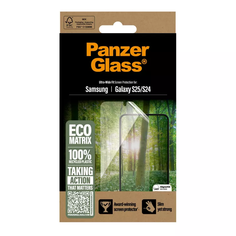 PanzerGlass ® ECO MATRIX Displayschutz Samsung Galaxy S25 | S24 | Ultra-Wide Fit