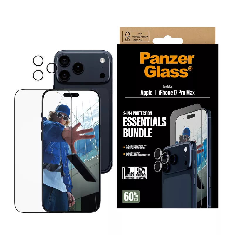 PanzerGlass 2-in-1 Essentials Bundle iPhone 17 Pro Max Kratzfest Stoßfest