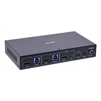 InLine 57885C KVM-Switch, 2-Port, HDMI, 8K@60Hz, USB 3.2, mit IR & RS-232