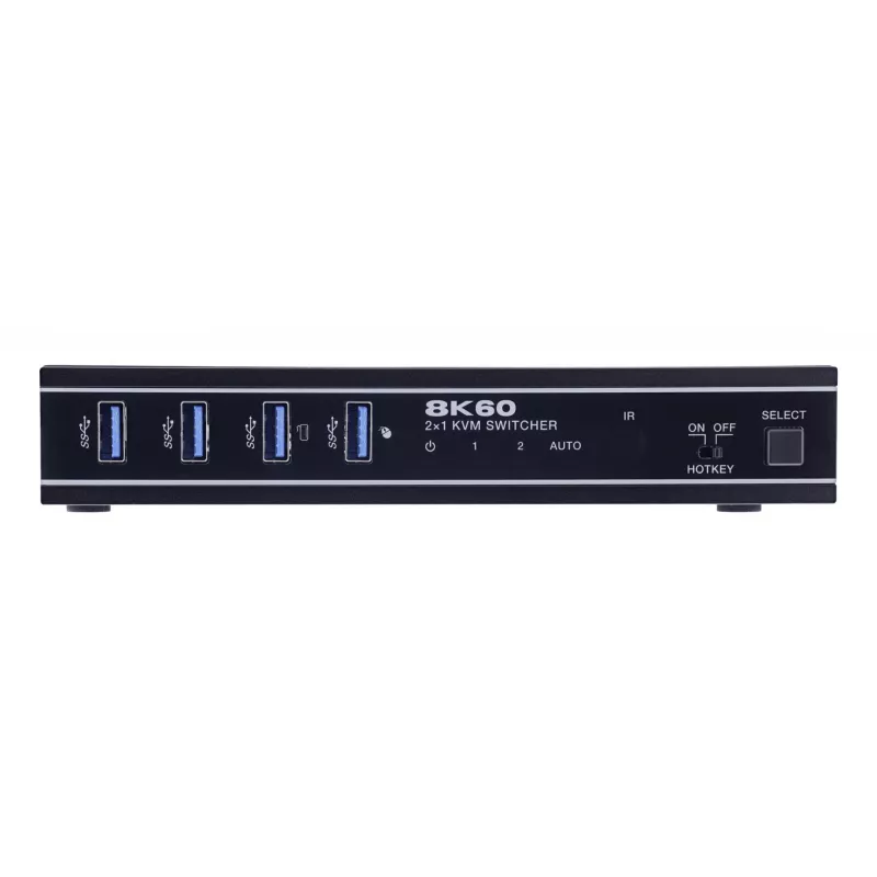 InLine 57885C KVM-Switch, 2-Port, HDMI, 8K@60Hz, USB 3.2, mit IR & RS-232