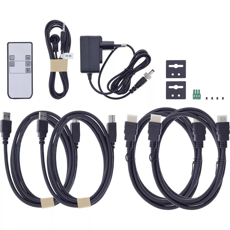 InLine 57885C KVM-Switch, 2-Port, HDMI, 8K@60Hz, USB 3.2, mit IR & RS-232