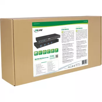 InLine 57885D KVM-Switch, 4-fach, HDMI, 8K@60Hz, USB 3.2, mit IR & RS-232