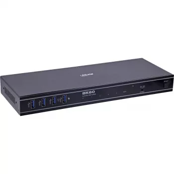 InLine 57885D KVM-Switch, 4-fach, HDMI, 8K@60Hz, USB 3.2, mit IR & RS-232