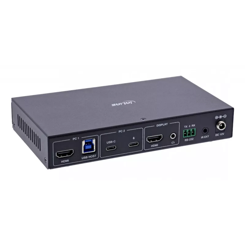 InLine 57885E KVM-Switch, 2-fach, HDMI & USB-C, 4K60Hz