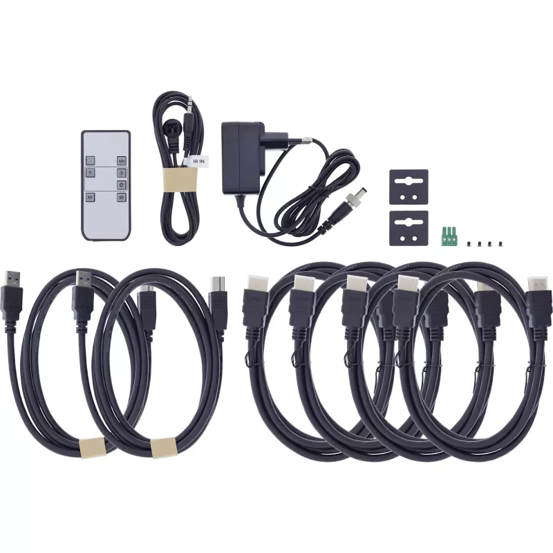 InLine 57885H KVM-Umschalter, 2-fach, HDMI, Dual-Monitor, 8K60Hz, USB-Hub, schwarz