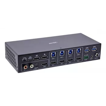 InLine 57885I KVM-Switch, 4-fach, HDMI, 4K60Hz, Multiviewer, USB-Hub, schwarz