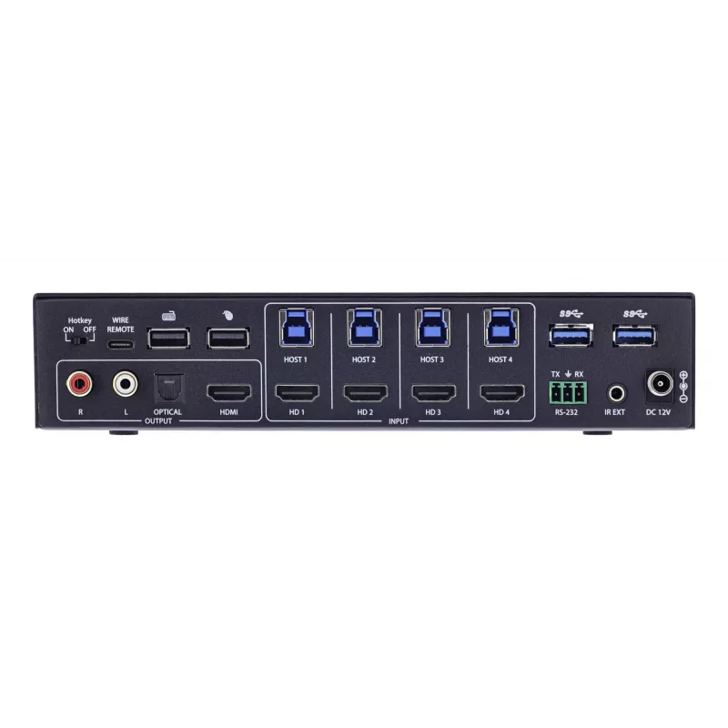 InLine 57885I KVM-Switch, 4-fach, HDMI, 4K60Hz, Multiviewer, USB-Hub, schwarz