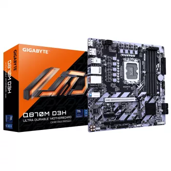 Gigabyte Q870M D3H Mainboard, LGA1851, Micro ATX, Q870
