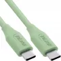 InLine 35892G USB-C auf USB-C Kabel, USB 2.0, 480 Mbit/s, 100 W Schnellladung, Silikon, 2 m, Matcha Latte grün